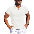 Multi-Color Slim Ribbed Knit Men’s Polo Tee