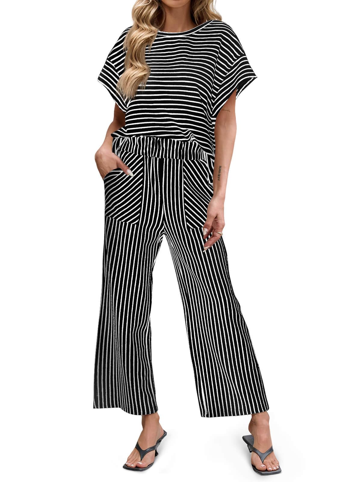 Women's Striped 2 Piece Sets