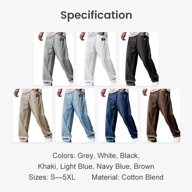 Summer Thin Casual Loose Bamboo Linen Men's Trousers