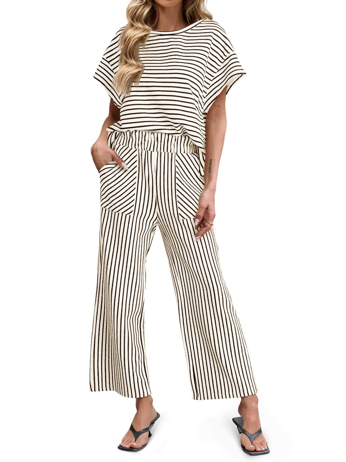 Women's Striped 2 Piece Sets