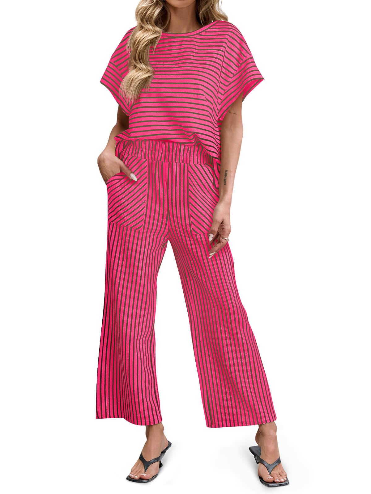 Women's Striped 2 Piece Sets