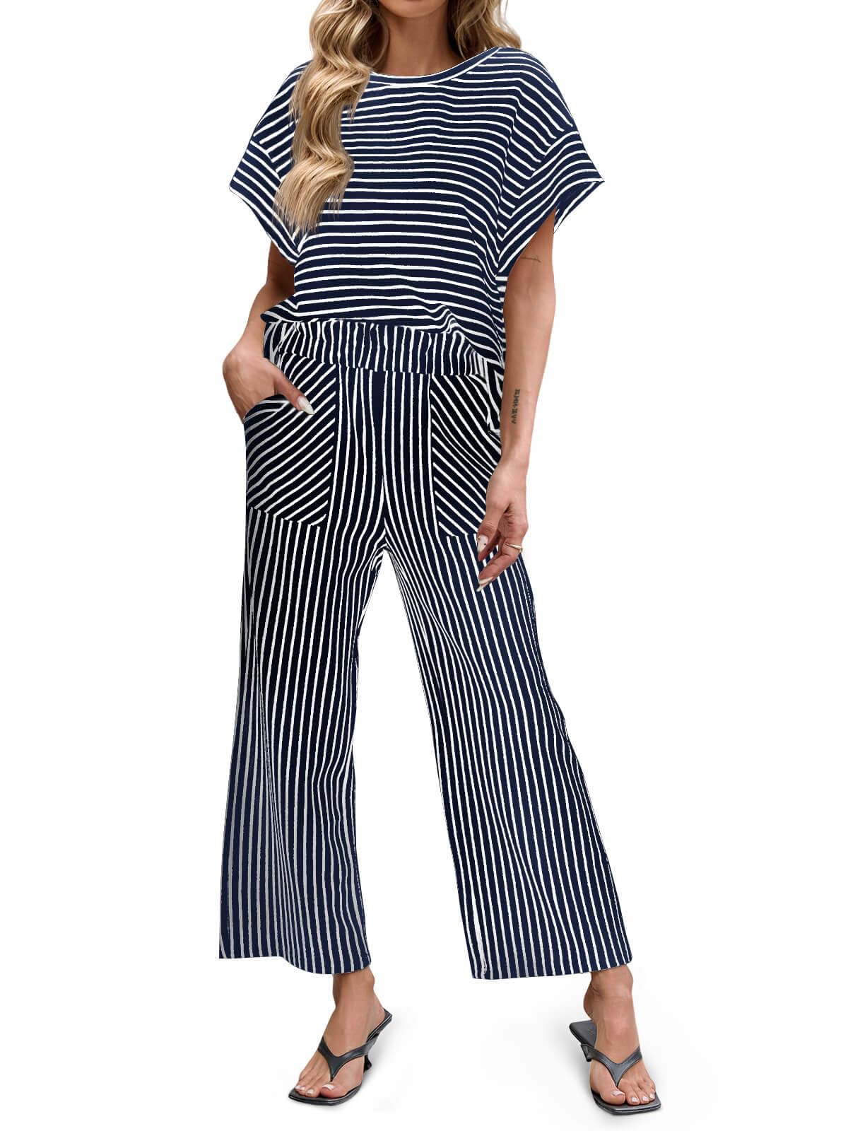 Women's Striped 2 Piece Sets