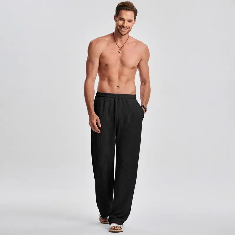 New hot-selling men's ribbed sleeveless vest and pants two-piece set