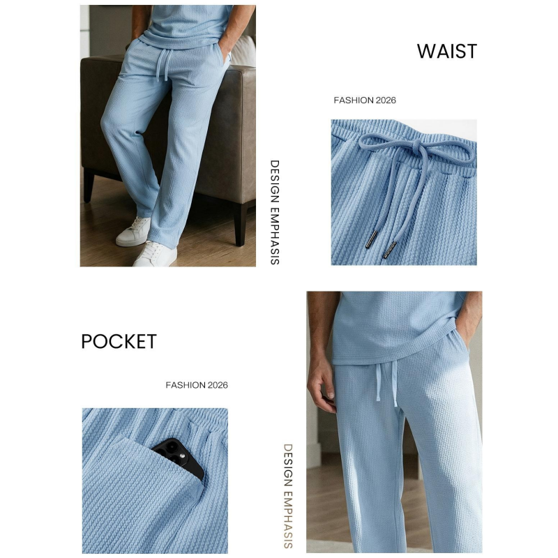New hot-selling men's ribbed sleeveless vest and pants two-piece set