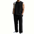 New hot-selling men's ribbed sleeveless vest and pants two-piece set