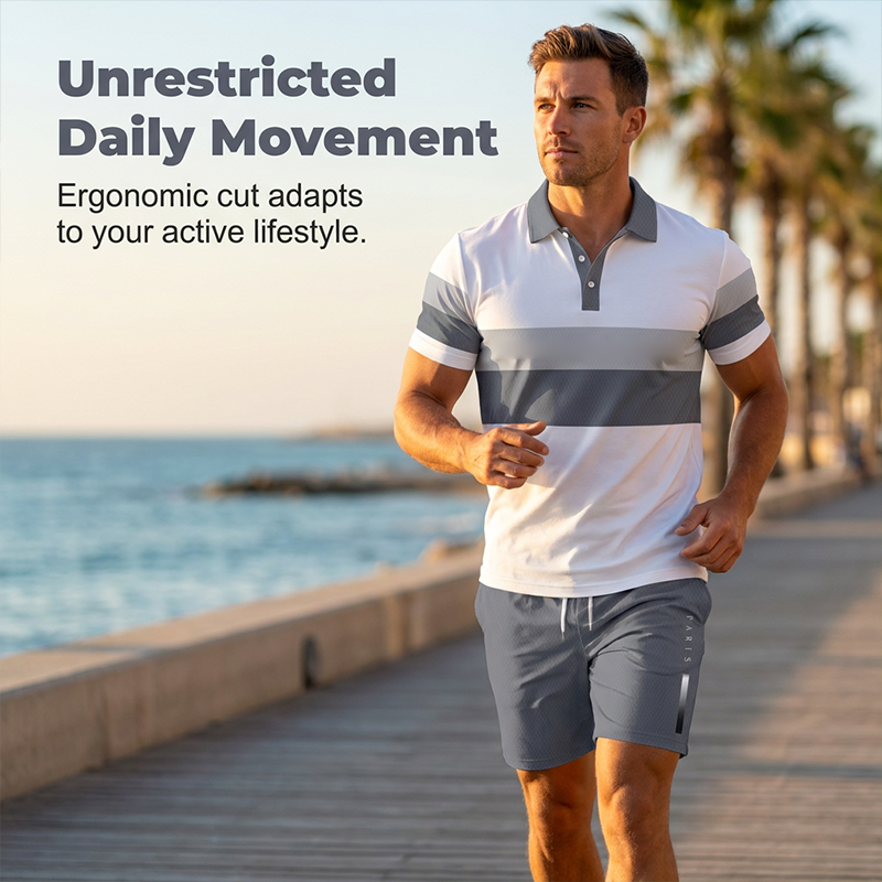 💥 Men's Two-Piece Shirt and Shorts Set – Digital Print, Athletic Fit, Wrinkle Resistant ✨
